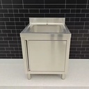Factory Direct Supply, Low Price 201/304 Stainless Steel Industrial Sink - One Bowl with Hinged Door, for Commercial Kitchen