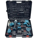 21V Cordless Power Tools Combo Kit Brushless Hammer Drill Wrench Angle Grinder Cutting Tool Set 3-5Pcs OEM 3.0Ah Hard Case