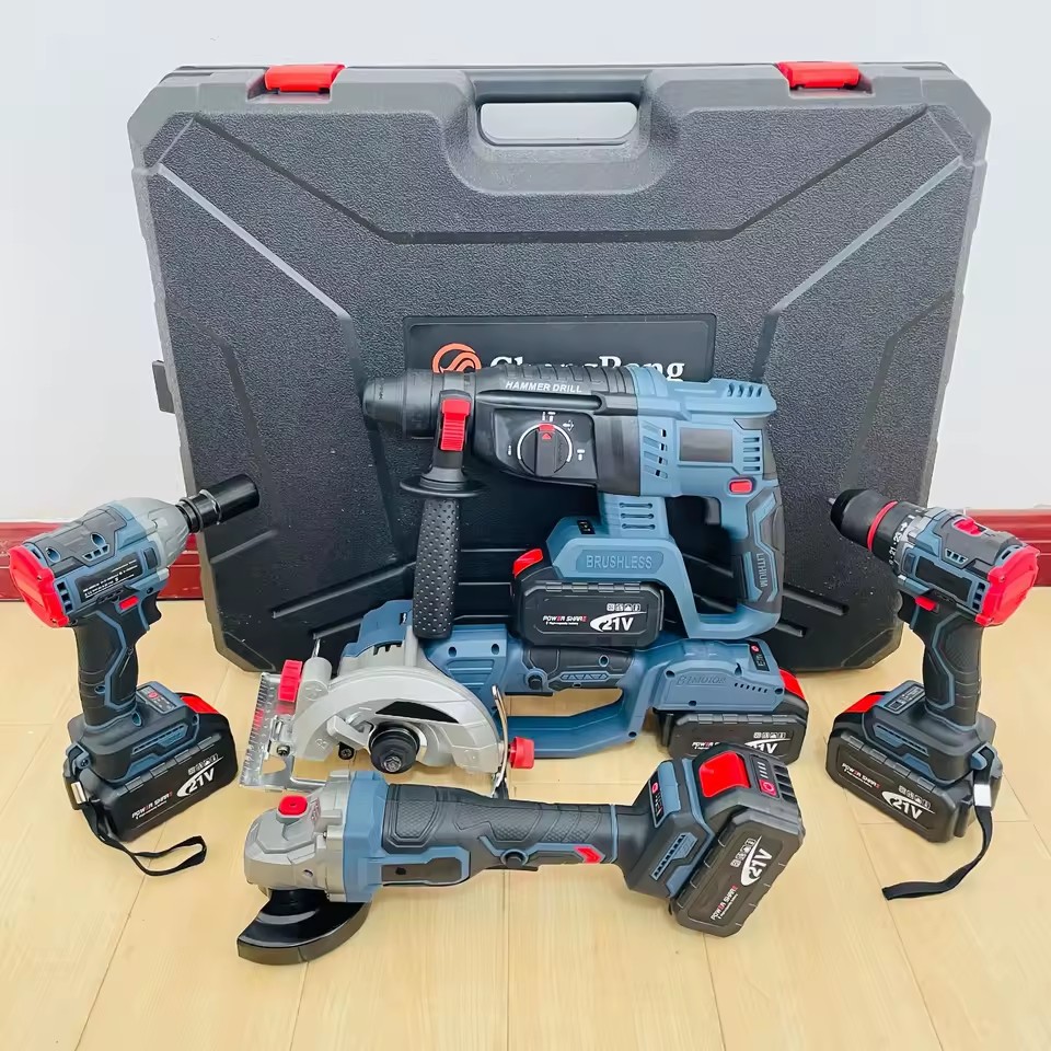 Five-piece Hot Selling Professional 21V Cordless Multi-Purpose Electric Tool Combination Set Electric Drill Hammer Wrench