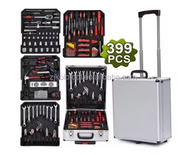 Manufacture Wholesale 399pcs Aluminum case Tools Kit swiss Kraft Electrical Tools