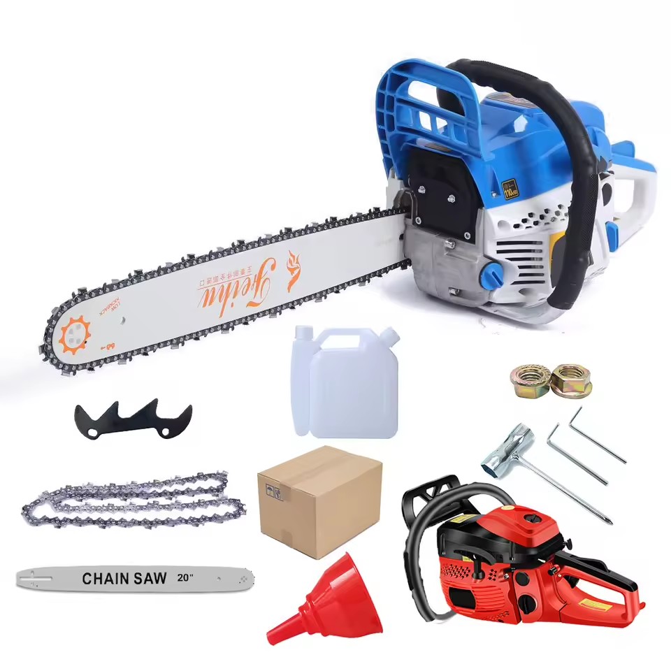For KHC-HC-32 58cc 2-Stroke Single Cylinder 2400W Industrial DIY OEM Petrol Gasoline Chainsaw 18 20 Guide Bar 1 Year Warranty