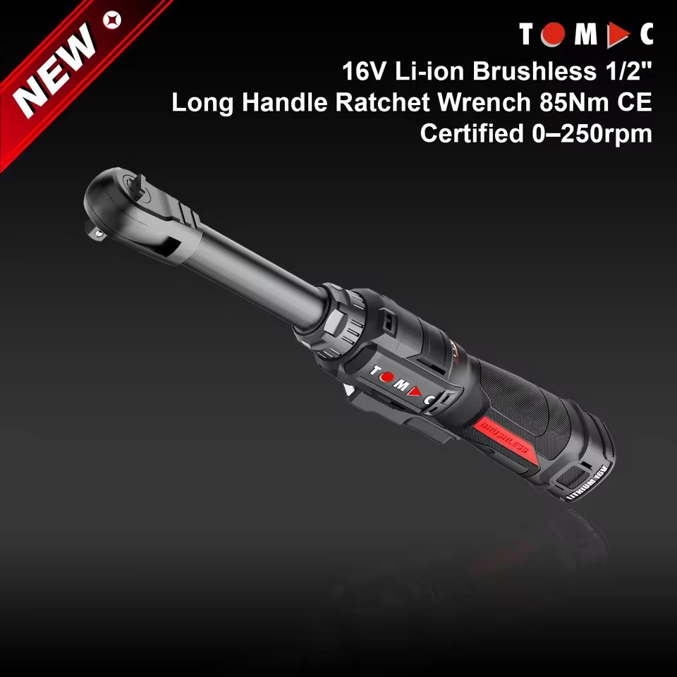 Professional 12V Brushless 1/2" Long-Handle Ratchet Wrench 85Nm 0-250rpm CE Certified - Automotive & Industrial