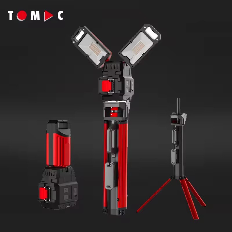 7000 Lumen 18V LED Work Light, Tripod Stand Compatible for Makita DeWalt Milwaukee Bosch Metabo Stanley Battery