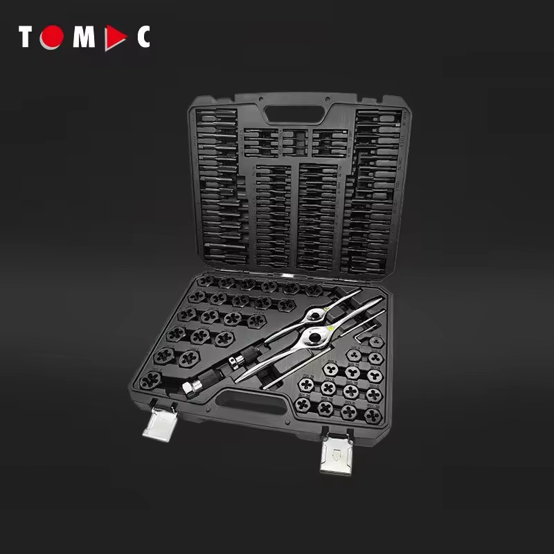 110pcs Professional Metric Tap and Die Set Adjustable Manual Tap Repair Tool