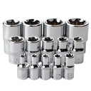 Factory Direct 3/8" E6-E20 E-Torx Star Chrome Vanadium Steel Mirror-finish Socket Set With Storage Rail