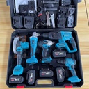 Wireless Tools Set of 16 Pcs Power Tools Kits Rechargeable Lithium Brushless Electric Angle Grinder Cordless Wrench Toolbox Tool