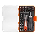 42-In-1 Steel Plastic Handle Combination Screwdriver Set Vertical Horizontal Ratchet for Household Precision Maintenance Tools