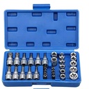 34Pcs Crv Chrome Vanadium Steel Drive Deep Socket Set 6-Point Hex Car Repair Tools with Case Includes Bit OEM Customizable