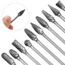 10pcs Tungsten Carbide Double Diamond Cut Rotary Dremel Tool Electric Wood Grinding with Shank Burr OEM Customizable