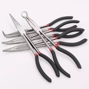 11\" O-Shape Bend Needle Nose Pliers Multi-Functional Mechanics Hand Tool Clamp Grip Long Straight 25 45 90 Degree Steel Home