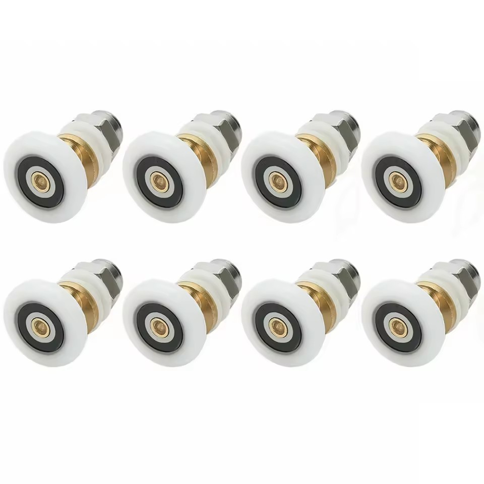Nylon 19/23/25/27mm Diameter Shower Glass Sliding Door Hanging Wheel Roller Eccentric Pulleys Bathroom Sliding Cabinets Bag