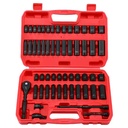55 Piece 1/4 Inch Drive SAE/Metric Master Impact Socket Set for Household Automotive Repair DIY Project