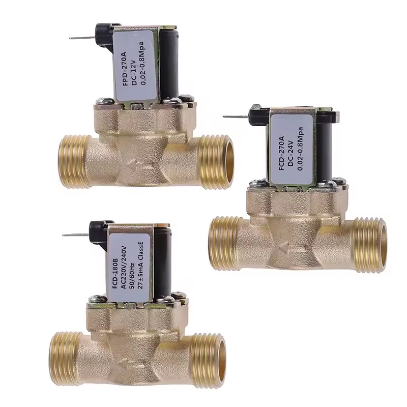 DC 24V AC 220V DC12V 3/4inch 1/2inch Electric Solenoid Shutoff Magnetic Valve Normally Closed Brass Water Control Meixiu