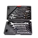 12pcs Set Flex-Head 72 Teeth Ratchet Wrench Chrome Vanadium Steel Industrial Grade DIY Socket Wrench for Repairing Boxed
