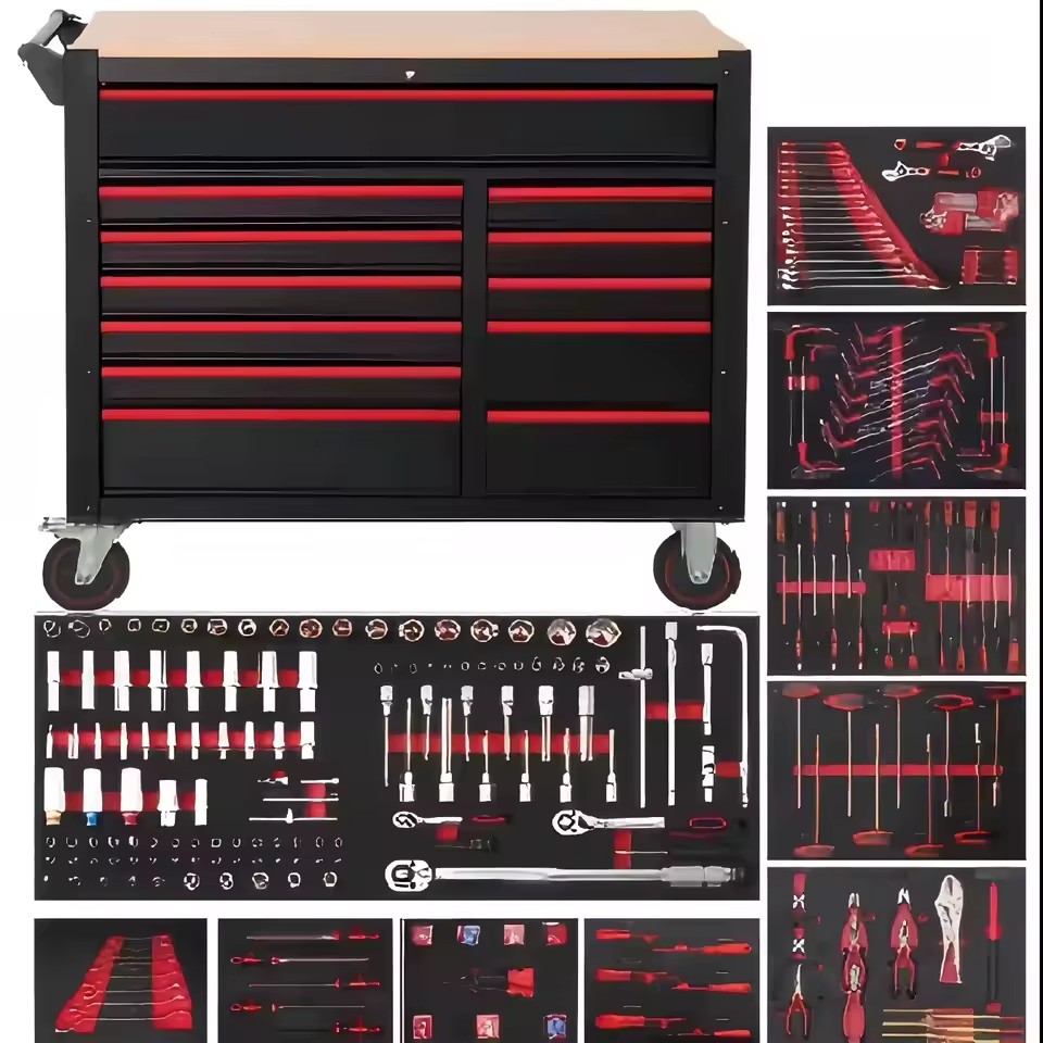 471pcs Durable Heavy-Duty Metal Tool Trolley Auto Repair Cart 7 Drawers for Garage Warehouse Workshop Customizable Tool Chest