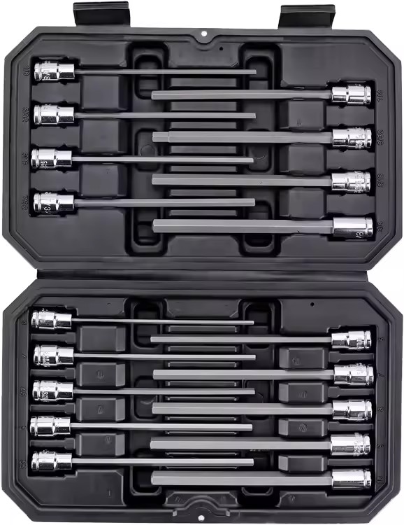 18pcs 3/8-Inch Drive Professional High Quality Chrome Ball Hex Auto Repair Socket Set DIY Grade Long Bit OEM Customizable