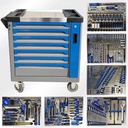 526Pcs Heavy Duty Stainless Steel Tool Sets 7 Drawers Rolling Box Tool Cabinet Cart Trolley for Storage and Workshop Use