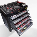 7 Drawer Lockable Black Steel 252pcs Tool Set Heavy Duty Iron Toolbox for Auto Repair Workshop OEM/ OBM