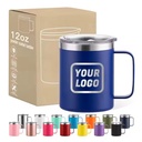 Personalized 12oz 14oz 16oz 24oz Stainless Steel Tumbler with Handle Vacuum Insulated Custom Camping Coffee Mug with Handle