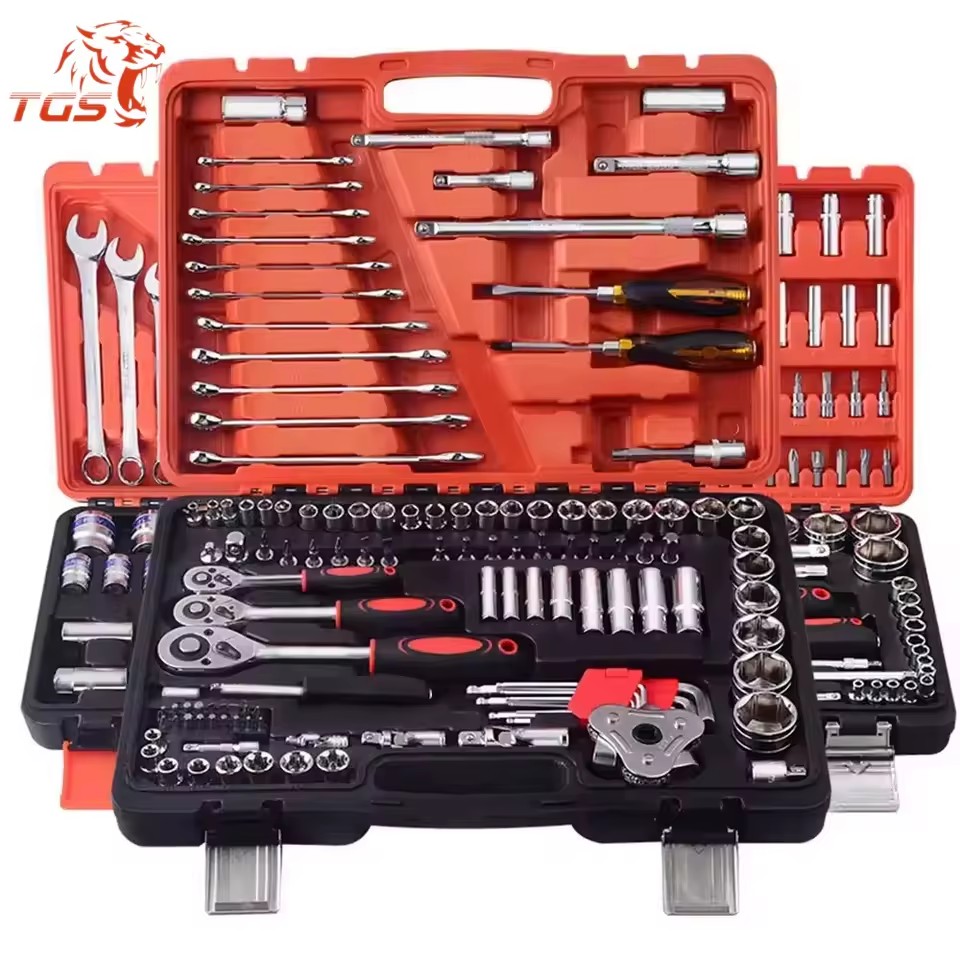TGS Customized 121pcs/set Auto Repair Tools Key Wrench Ratchet Socket Set Various Specifications Hand-Power Source Hard Case