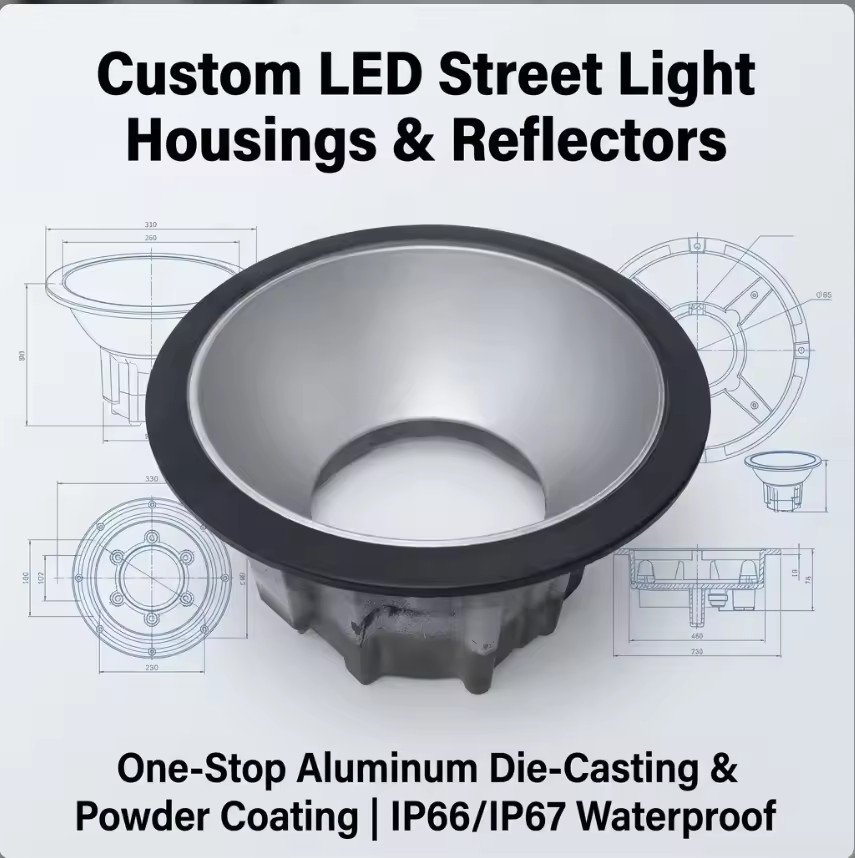Aluminum Die Casting LED Street Light Housing for Lighting Equipment Tools ISO9001 Certified CE/RoHS Compliant High Casting