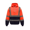 Reflective Shirt Workwear with Black Bottom Customizable Logo Hi Vis Safety Fleece Zip Hoodie