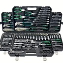 131pcs Carbon Steel Repairing Toolbox Set with Wrench Level Tape Measure-for Home & Workshop Use Socket Tool Set