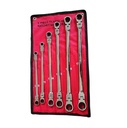 Metric 8mm-19mm Extra Long Gear Ratcheting Spanner Set Extended Handle with Flex Head Durable Double Box End Wrench Set