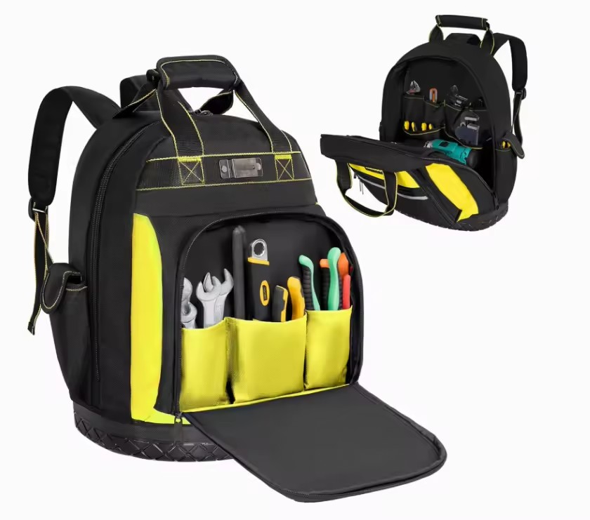 High Strength Oxford Fabric Durable Heavy Duty Work Storage Belt Backpack Electrician Hard Base Durable Belt Tool Sets Bags Kits