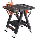 Heavy Duty Folding Workbench Stainless Steel Countertop for Garage, Office, Multifunctional Workbench Table
