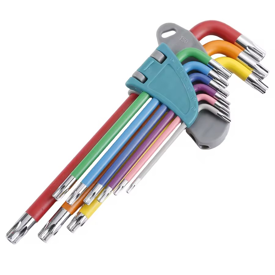 Industrial Grade Metric Allen Wrench Set with Chrome Vanadium Steel Plastic Handle Ball End 2mm 10mm Hex Key
