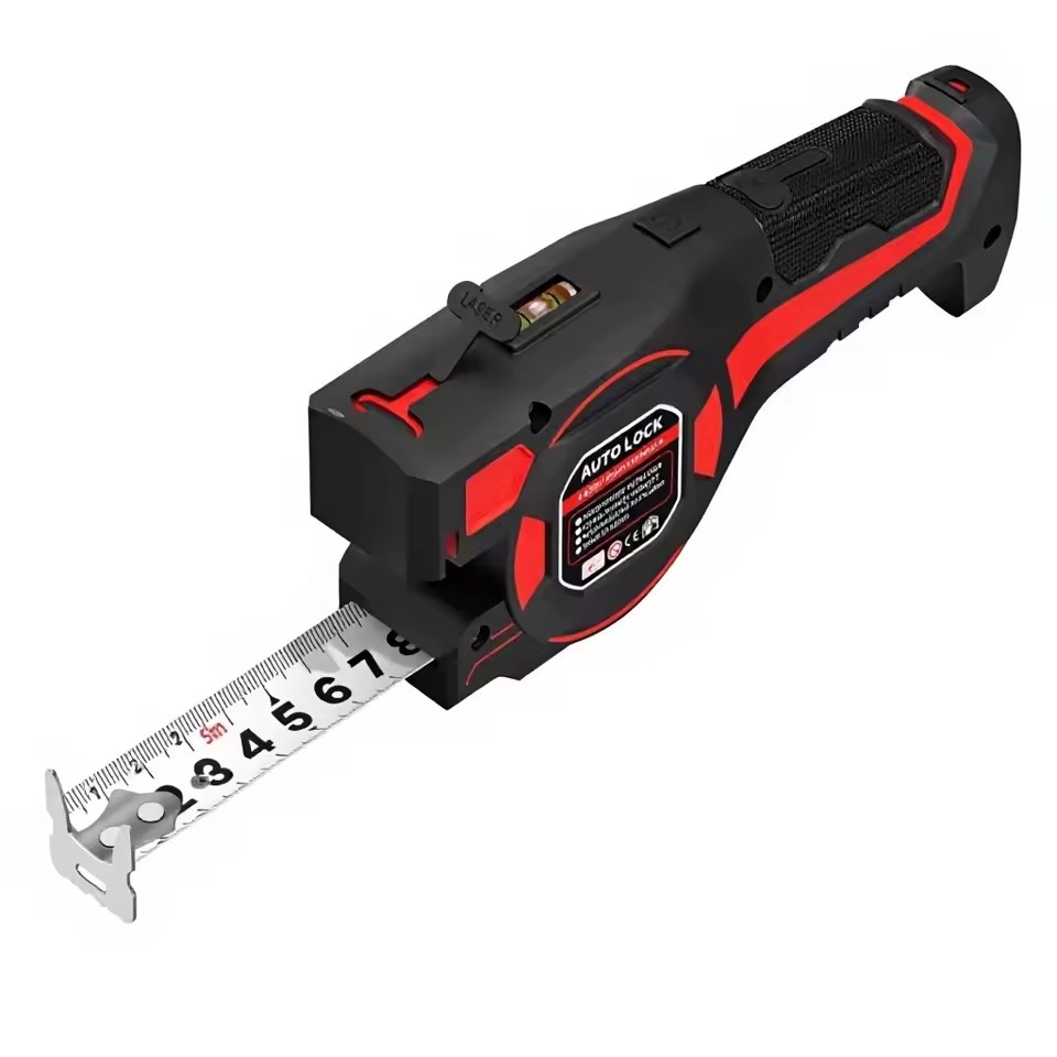 All-in-One Professional 5m Metric Self-Winding Measuring Tape with Auto Lock and Laser Distance Ranging Green Laser Tool