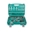 94-Piece Heavy Duty Hand Tools Ratchet Wrench Set Sockets Extensions Hex Keys (High Carbon Steel) for Industrial Machinery