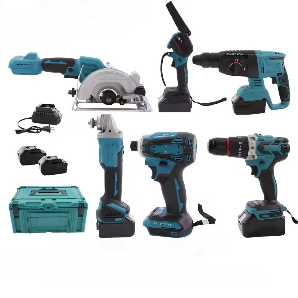 Lithium Battery Power Tools Set Combo Battery Universal Brushless Electric Tools Set