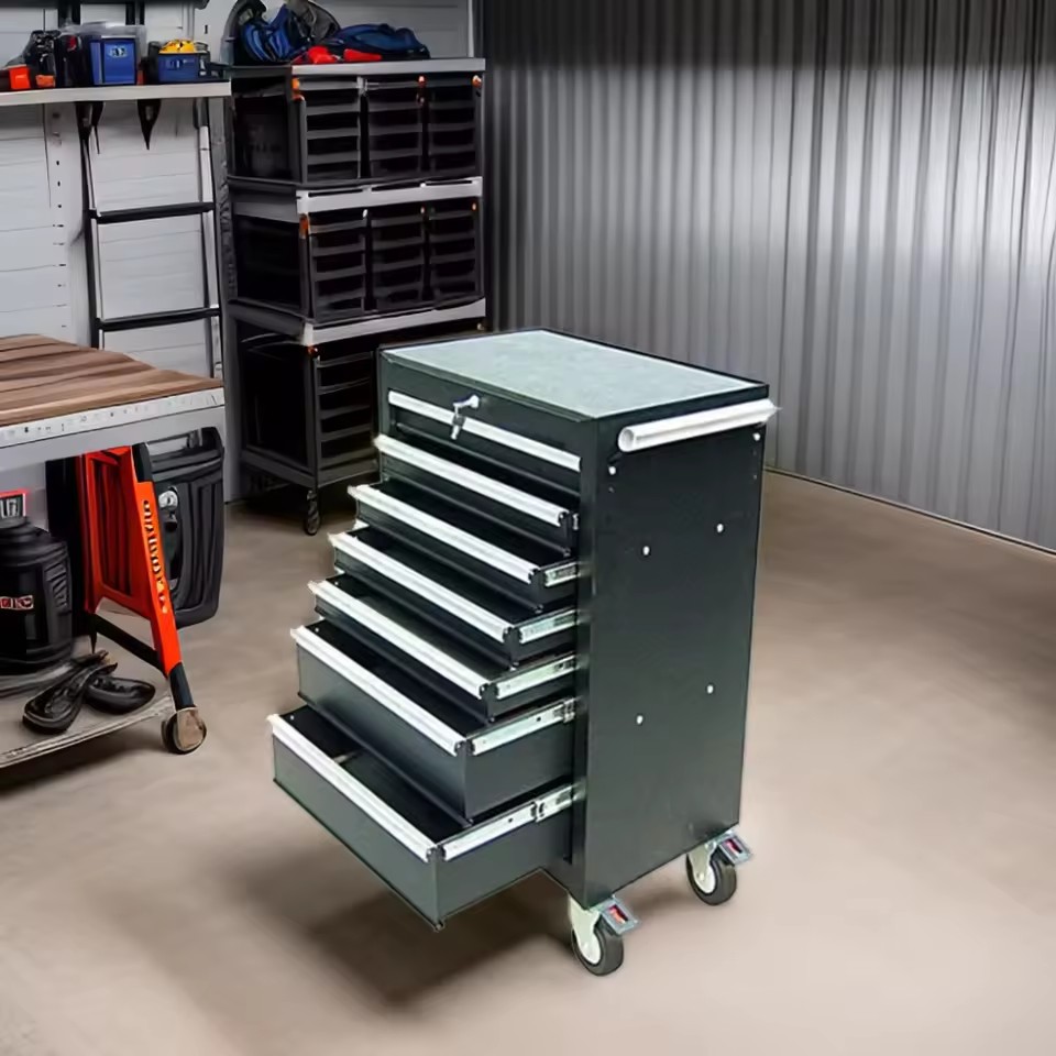7 Drawer Lockable Waterproof Tool Storage Cabinet OEM/ODM/OBM Customizable Heavy Duty 300kg Load Capacity Professional Workshop