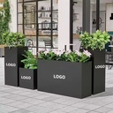 Customized Durable 16L Powder Coated Aluminum Large Flower Pots with Drainage Hole for Home Outdoor & Gardens Use