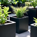 Factory OEM ODM Sprayed Aluminum Laser Cut Minimalist Classic Outdoor Garden Partition with Planter Box