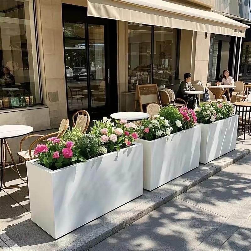 Rectangular Flowerpot Planting Box with Integrated Grid Anti rust Outdoor Climbing Plant Container OEM Customized Size