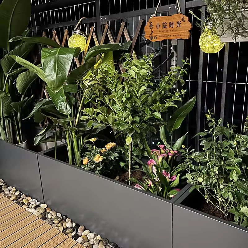 Maorong Customized Professional Giant Planter Stainless Steel Powder Coated Durable Indoor/Outdoor Flower Pot for Balcony Garden