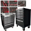 Complete 276 Piece Mechanic Tool Kit Heavy Duty Rolling Tool Cart Storage Cabinet for Auto Repair
