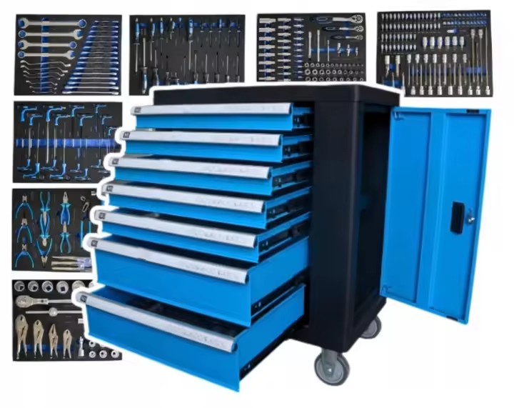 Multifunctional Promotion Tool Trolley 278EL with Complete Tools, Rolling Tool Cabinet 3/4"