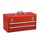 19 Inch Large Tool Box 2 Drawers Red Mental Tool Box with Ball Bearing Slide for Storage Tools Put