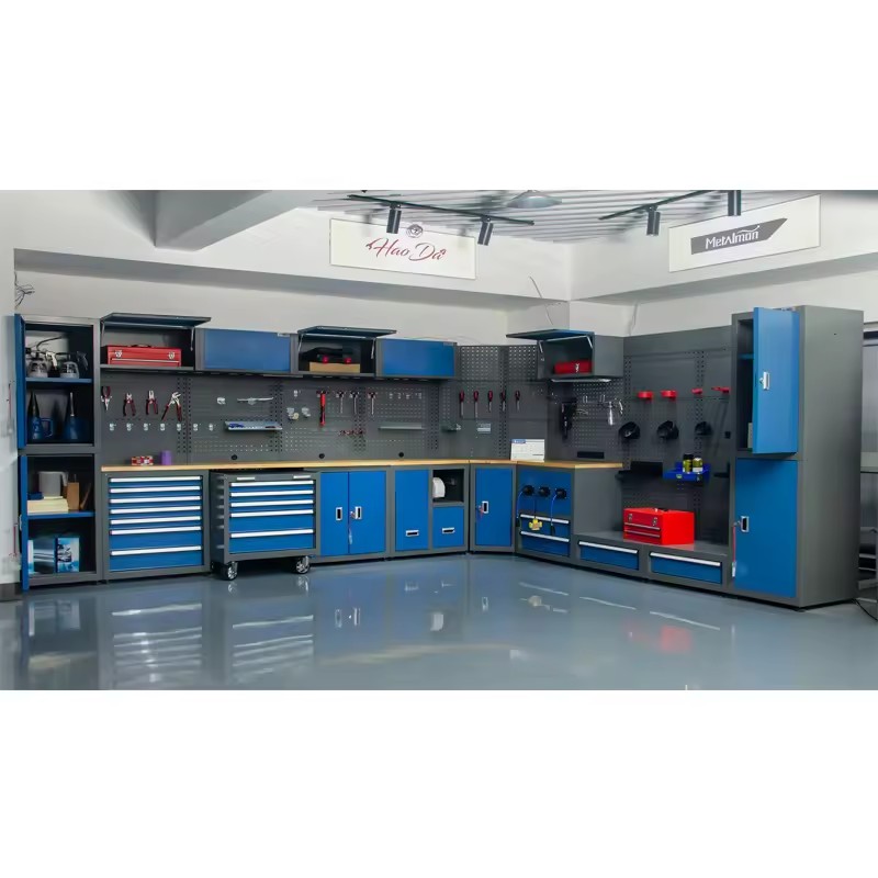 Heavy Duty Taller Tool Cabinet Workshop Steel Tool Chest Garage Cabinets Storage with Overhead Cabinet
