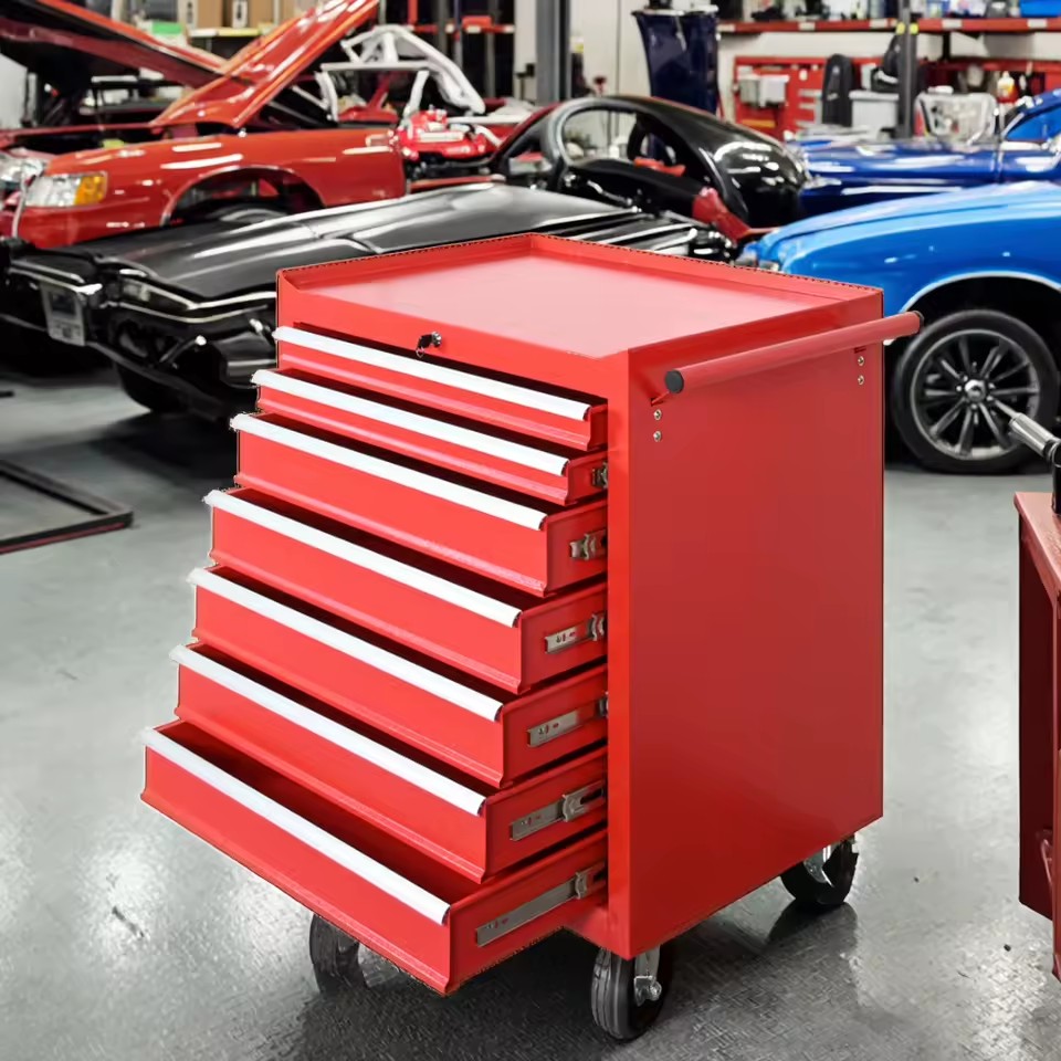 OEM Customized Powder Coated Metal Tool Cabinet with Wheels Garage Workshop Storage Auto Repair 3-Year Warranty