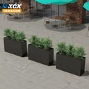 Stainless Steel Large Outdoor Flower Pots Powder Coated Metal Garden Planters Custom Size Home Patio Hotel Commercial Landscape