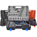 Professional 216Pcs Auto Repair Tool Kit with Hand Operated Socket Wrench Set Hard Case CR-V Steel for Mechanics Garage Use