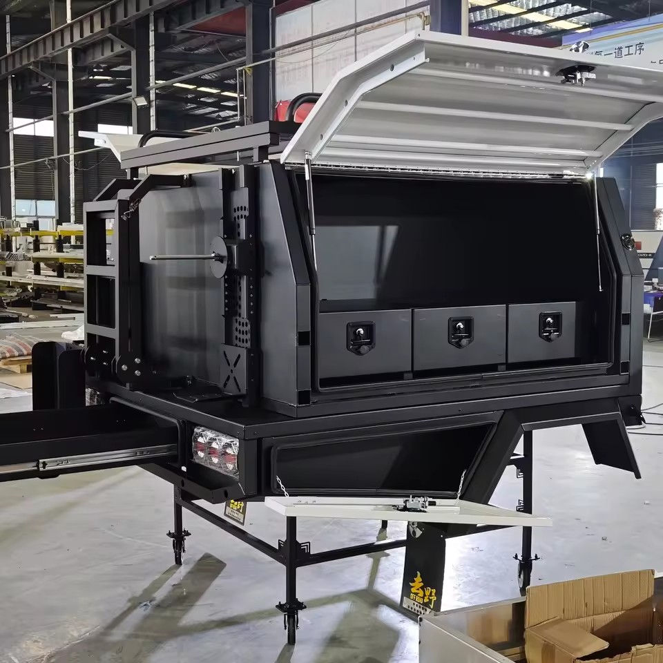 Custom Aluminum Ute Tray and Canopy Dual Cab 4x4 Pickup with Toolbox Drawer Rack OEM ODM