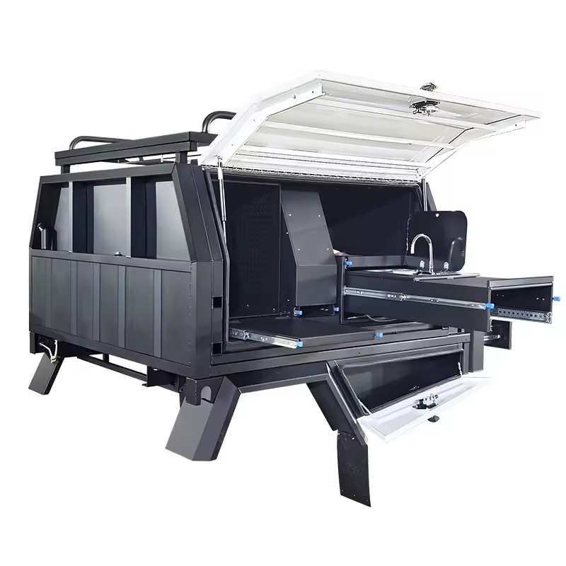 Premium Grade Aluminum Alloy Waterproof Ute Canopy and Bottom Tray Customized Lightweight Vehicle Case for Pickup/Truck/Camper