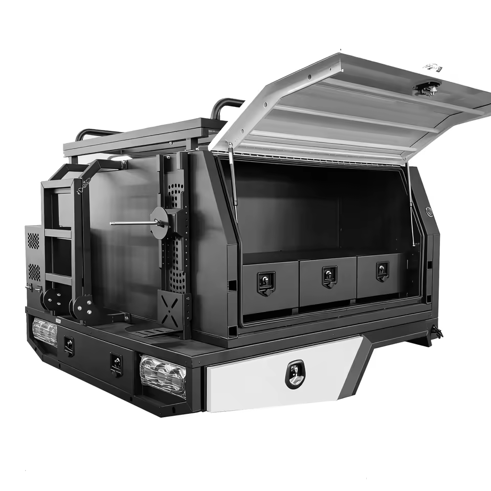 Custom Aluminum Ute Tray and Canopy Dual Cab 4x4 Pickup Truck Heavy Duty Storage System