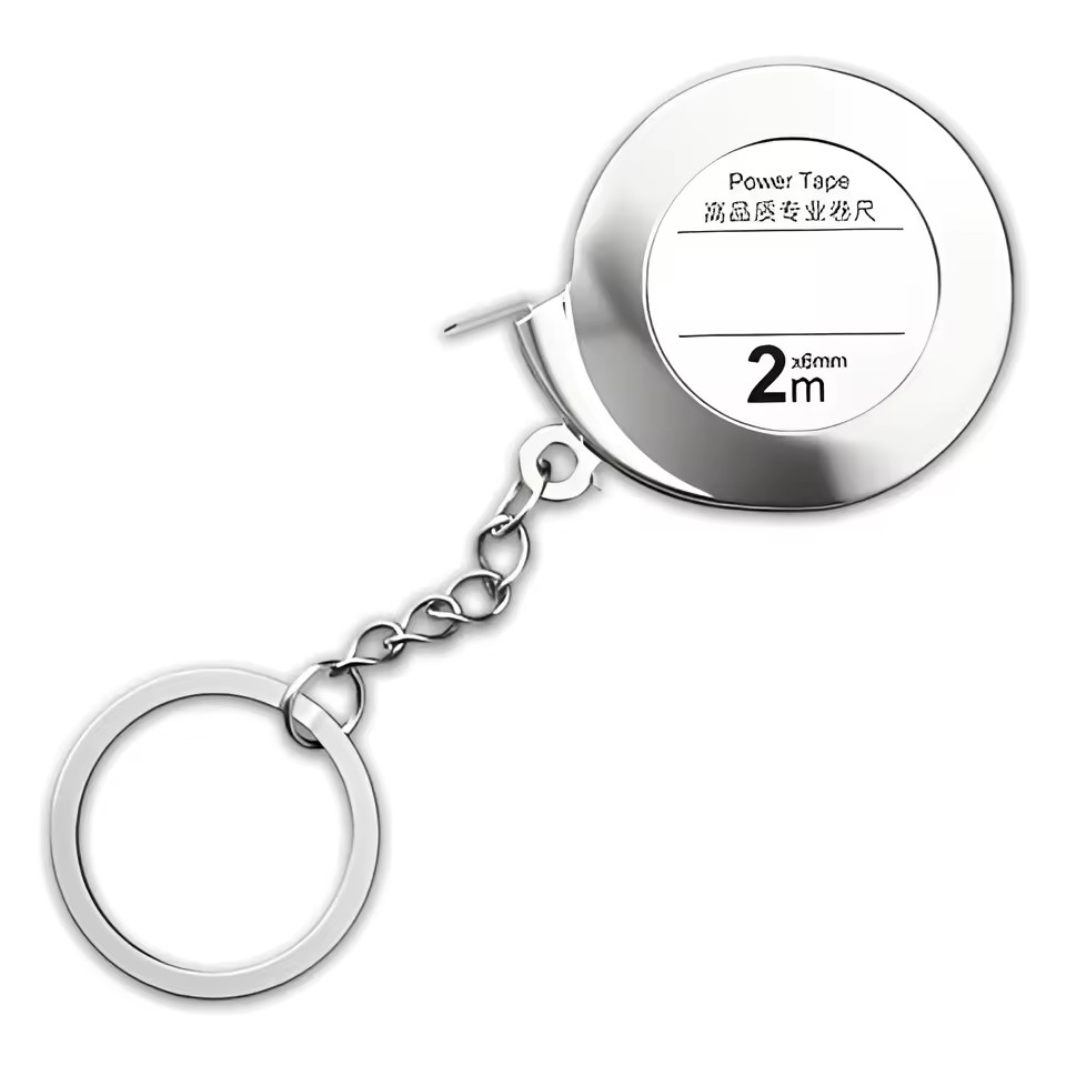 Senda Tools Power Tape 2M Stainless Steel Self Winding Measuring Tape Keychain Metric Mini Tape Measure